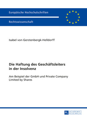 cover image of Die Haftung des Geschaeftsleiters in der Insolvenz